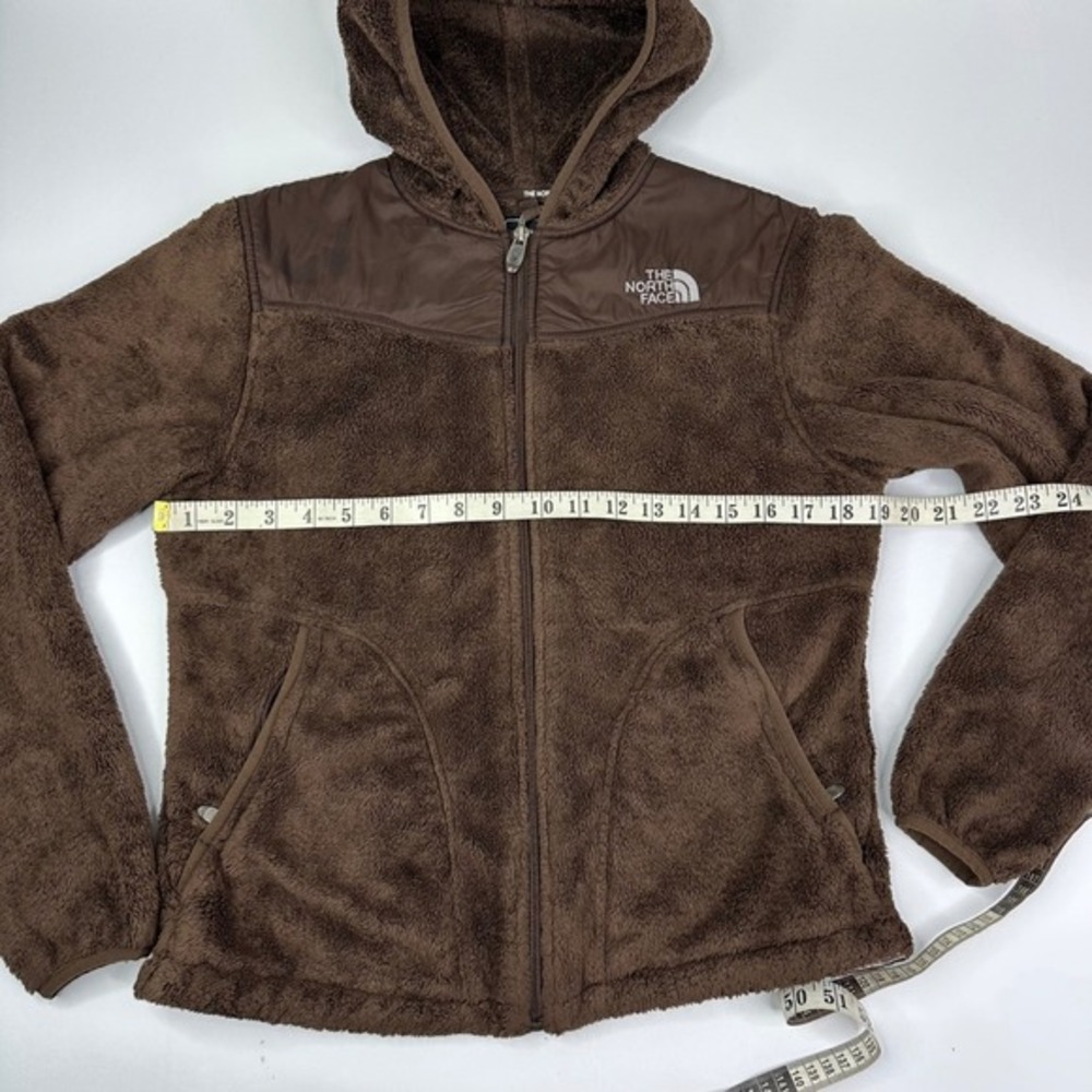 The North Face Brown Oso Fuzzy Fleece Athletic Hooded Jacket Womens Size Small - Picture 15 of 16